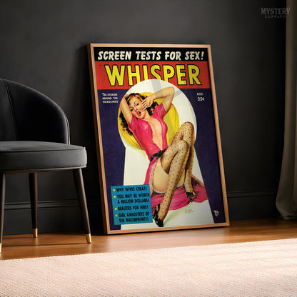 Whisper Magazine - Nov 1952 Vintage Pinup Lingerie Pulp Poster / Wall Art Print