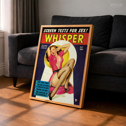 Whisper Magazine - Nov 1952 Vintage Pinup Lingerie Pulp Poster / Wall Art Print