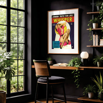 Whisper Magazine - Nov 1952 Vintage Pinup Lingerie Pulp Poster / Wall Art Print