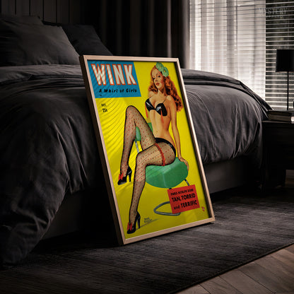 Wink Magazine - Oct 1951 Vintage Pinup Lingerie Pulp Poster / Wall Art Print