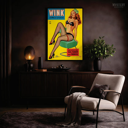 Wink Magazine - Oct 1951 Vintage Pinup Lingerie Pulp Poster / Wall Art Print