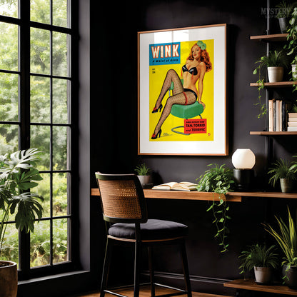 Wink Magazine - Oct 1951 Vintage Pinup Lingerie Pulp Poster / Wall Art Print
