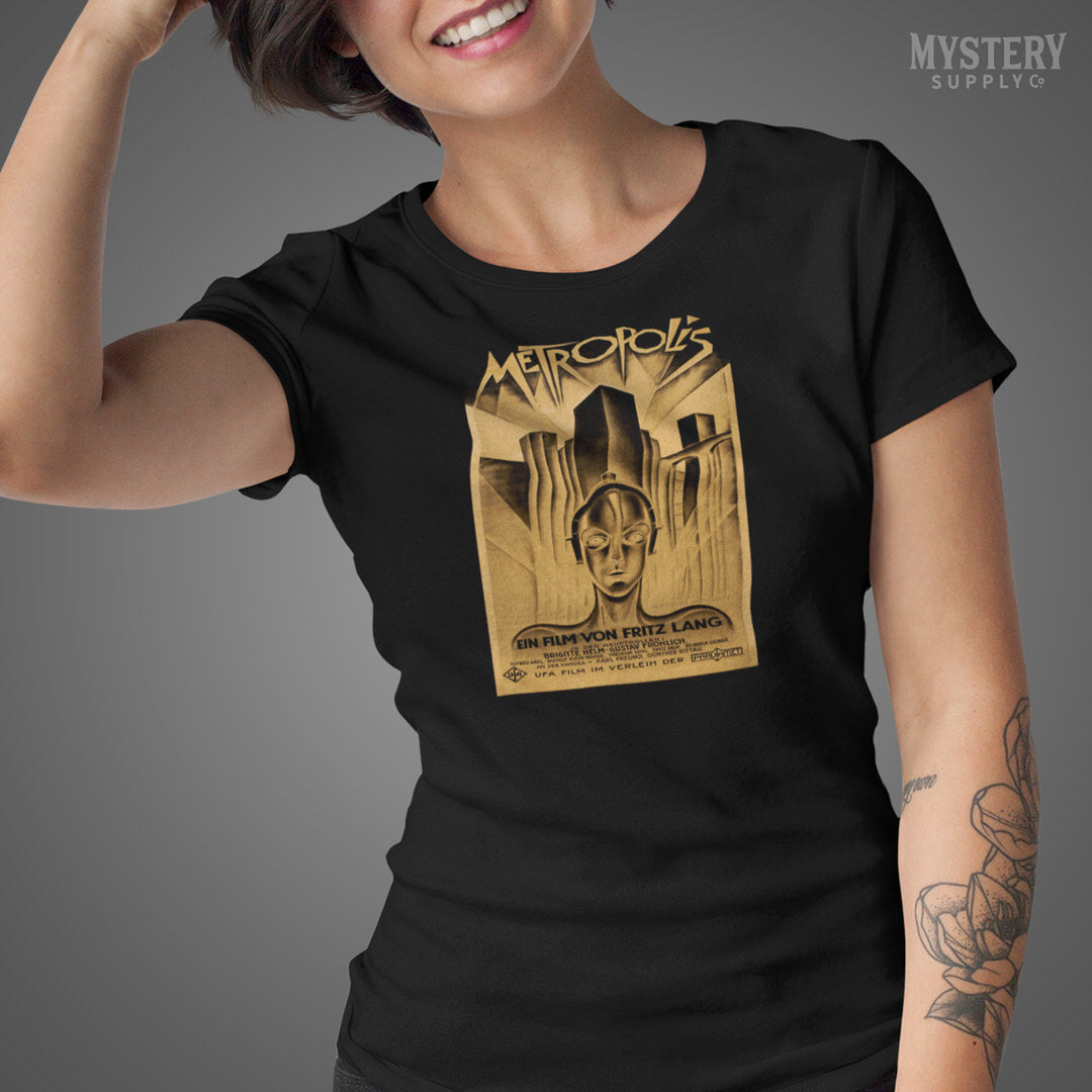 Metropolis 1927 Fritz Lang vintage science fiction sci-fi movie mens womens unisex crew neck t-shirt from Mystery Supply Co. @mysterysupplyco