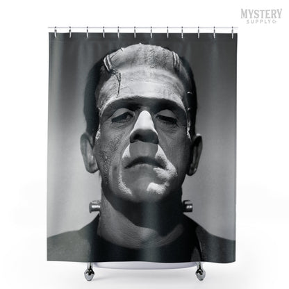 Frankenstein 1931 Vintage Horror Movie Monster Photo shower curtain bathroom decor from Mystery Supply Co. @mysterysupplyco