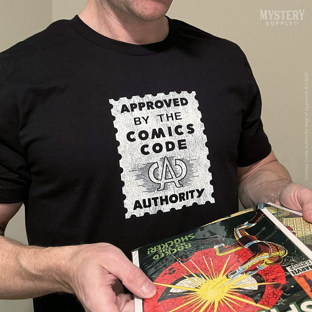 Approved by the Comics Code Mens Womens Unisex Officially Licensed vintage comic book T-Shirt from Mystery Supply Co. @mysterysupplyco