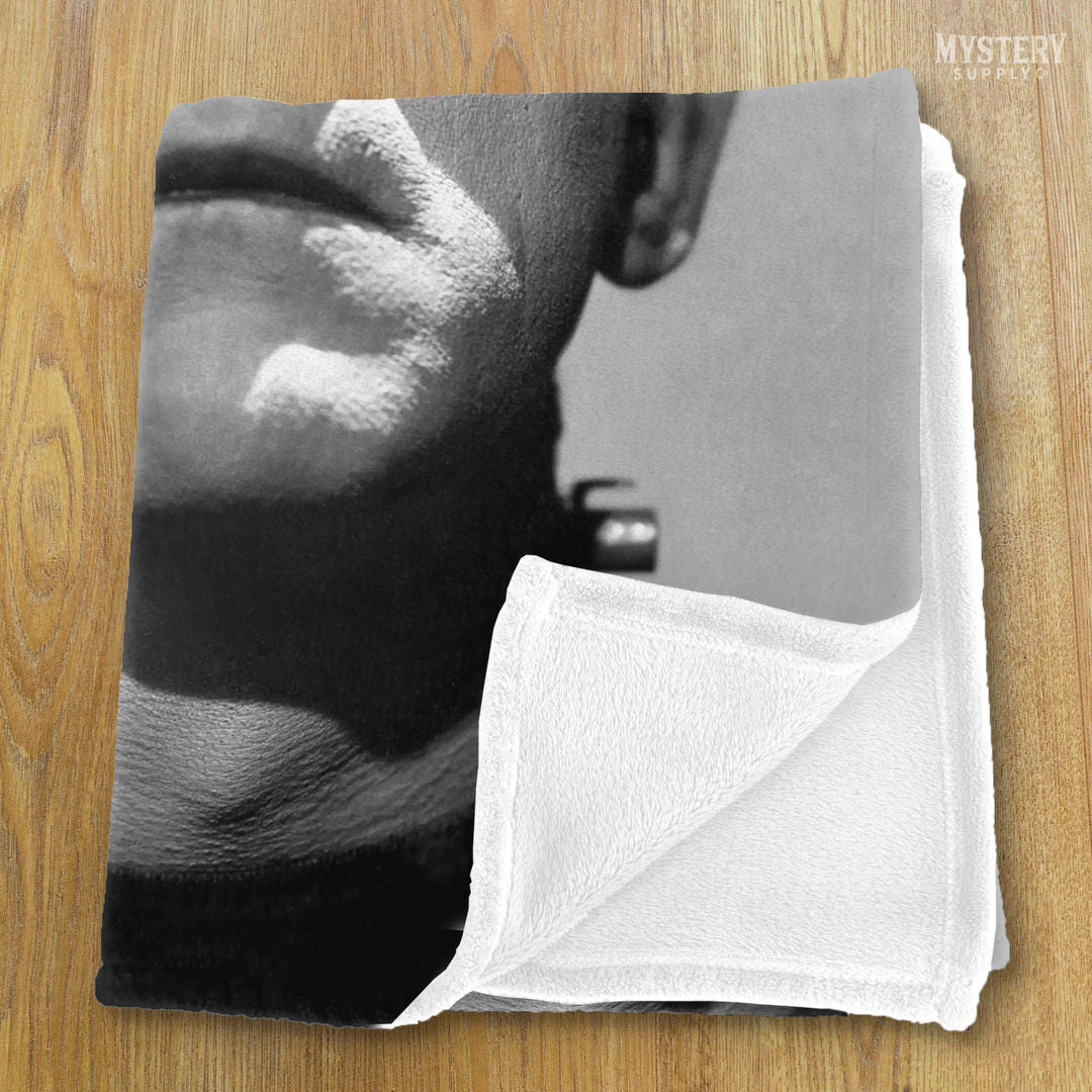Frankenstein 1931 Vintage Horror Movie Monster Black and White Photo velveteen plush throw blanket from Mystery Supply Co. @mysterysupplyco