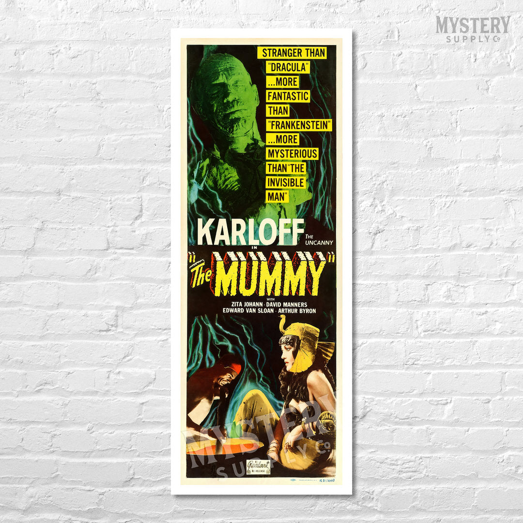 The Mummy vintage Boris Karloff horror monster movie poster reproduction from Mystery Supply Co. @mysterysupplyco