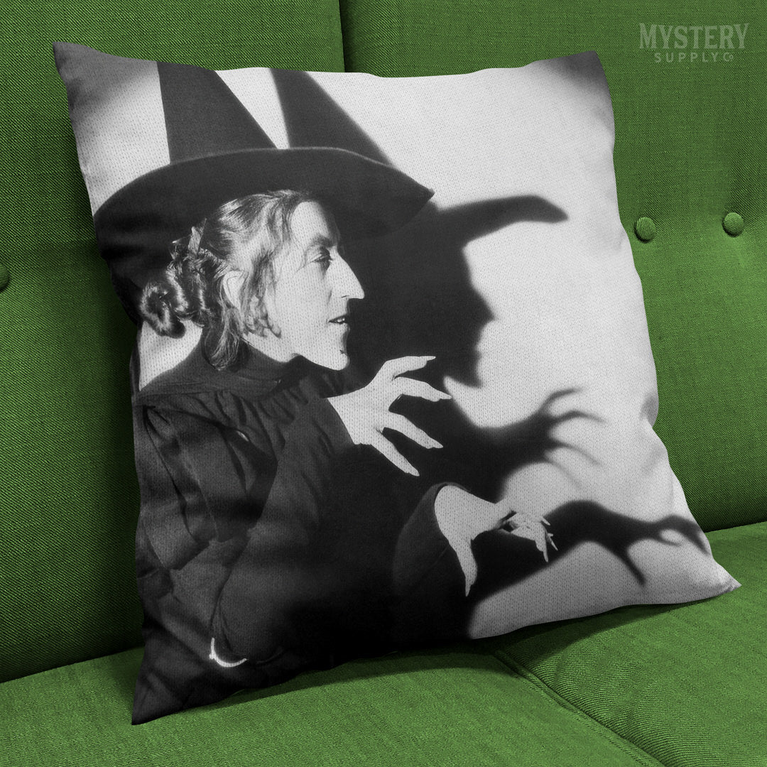 Wicked Witch of the West Wizard of Oz vintage double sided decorative throw pillow home decor from Mystery Supply Co. @mysterysupplyco