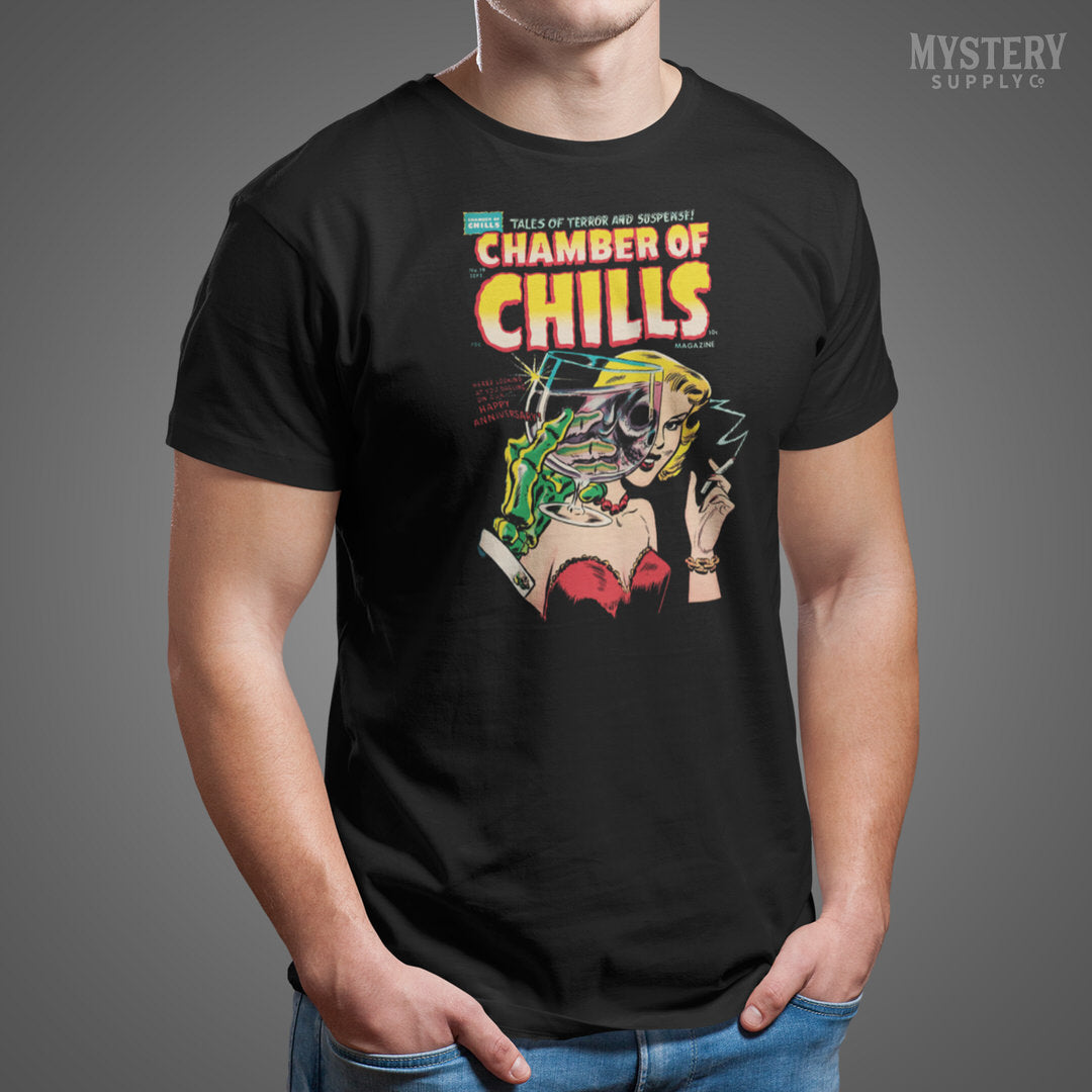 Chamber of Chills #19 vintage horror comic cover reproduction mens womens unisex crew neck t-shirt from Mystery Supply Co. @mysterysupplyco