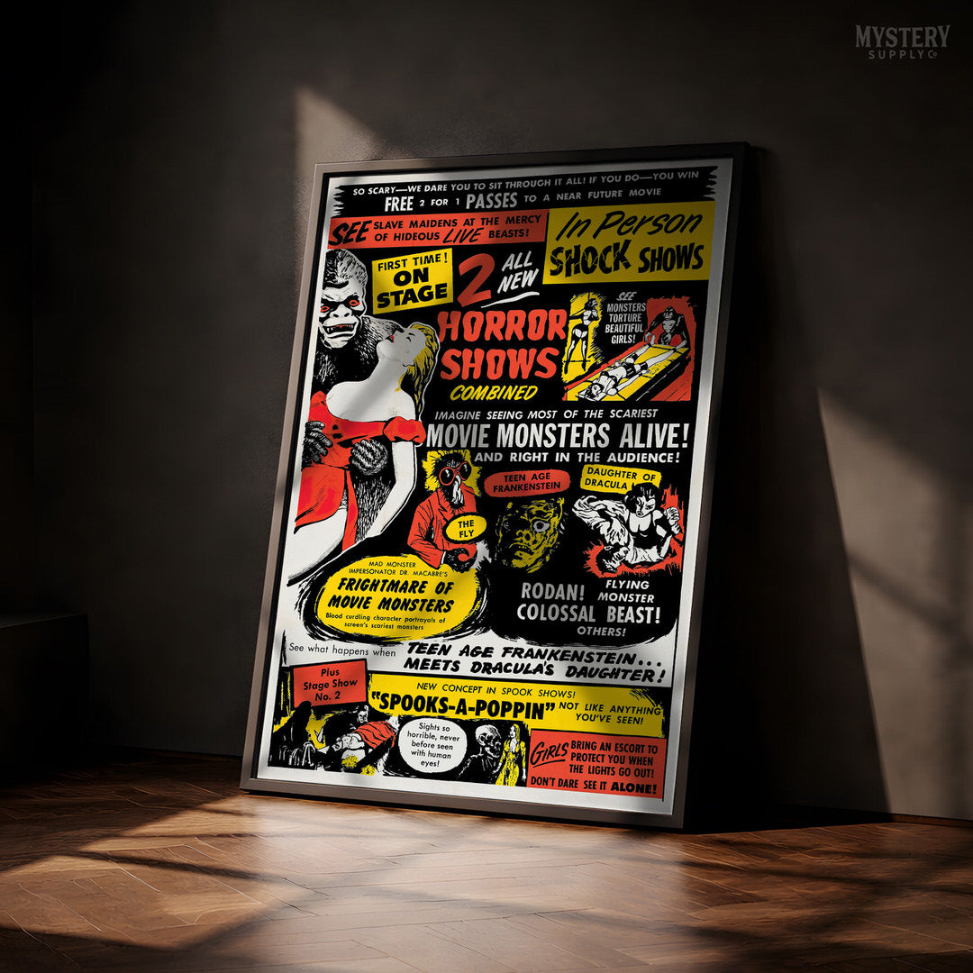 Dr. Macabre's Frightmare of Movie Monsters 1950s Vintage Horror Poster