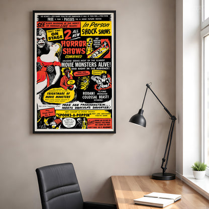 Dr. Macabre's Frightmare of Movie Monsters 1950s Vintage Horror Poster