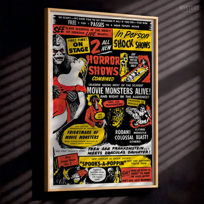 Dr. Macabre's Frightmare of Movie Monsters 1950s Vintage Horror Poster