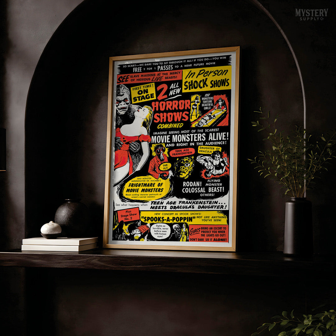Dr. Macabre's Frightmare of Movie Monsters 1950s Vintage Horror Poster