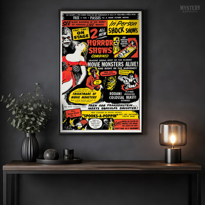 Dr. Macabre's Frightmare of Movie Monsters 1950s Vintage Horror Poster