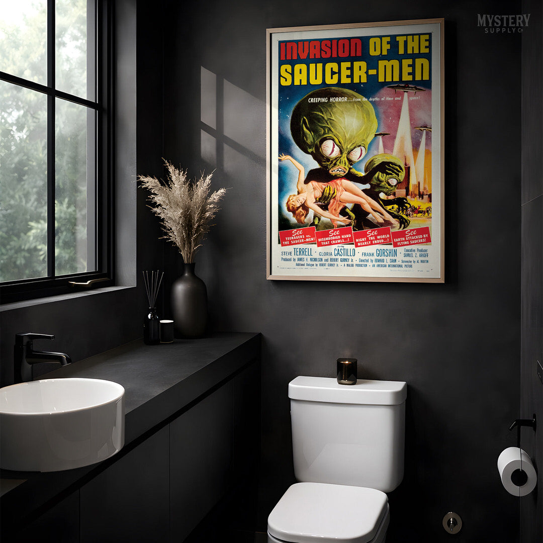 Invasion of the Saucer-Men 1957 Vintage Science Fiction Movie Poster