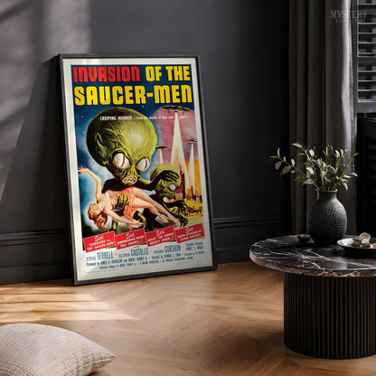 Invasion of the Saucer-Men 1957 Vintage Science Fiction Movie Poster