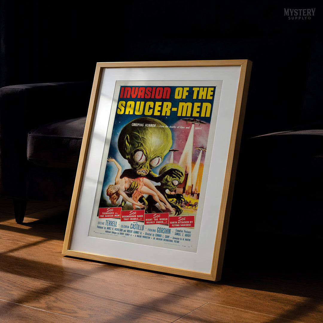 Invasion of the Saucer-Men 1957 Vintage Science Fiction Movie Poster