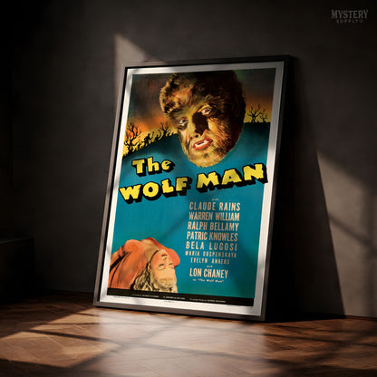 The Wolf Man 1941 Vintage Horror Movie Poster