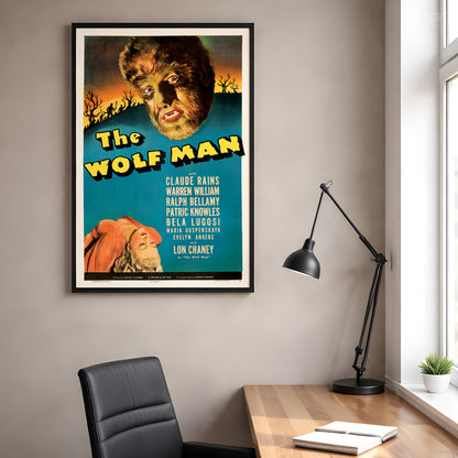 The Wolf Man 1941 Vintage Horror Movie Poster