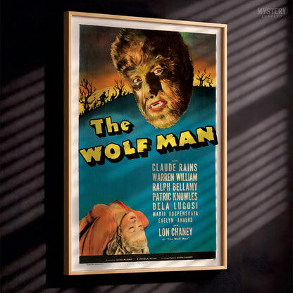 The Wolf Man 1941 Vintage Horror Movie Poster