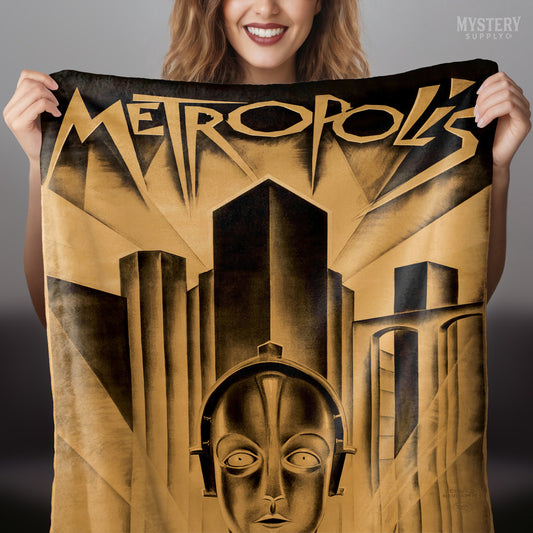 Metropolis 1927 Fritz Lang vintage science fiction sci-fi movie velveteen plush throw blanket from Mystery Supply Co. @mysterysupplyco