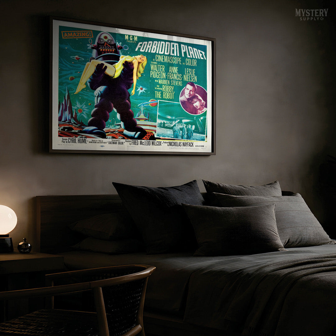 Forbidden Planet 1956 Vintage Science Fiction Movie Poster Half