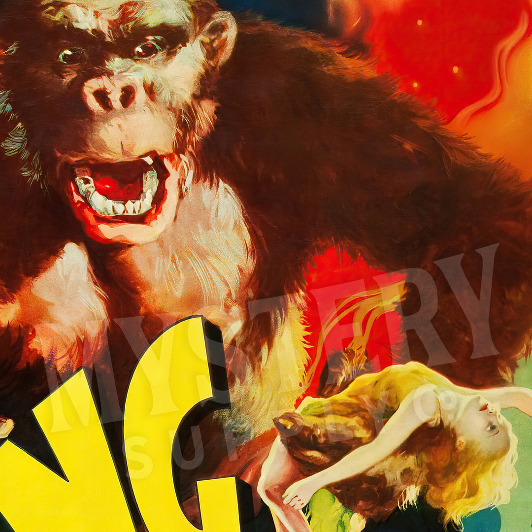 King Kong 1933 vintage horror monster gorilla movie poster reproduction from Mystery Supply Co. @mysterysupplyco