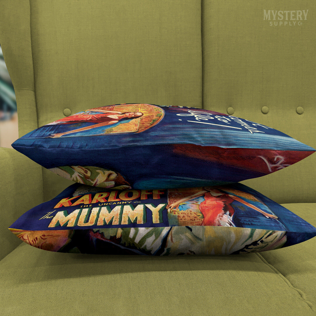 Mummy vintage horror monster double sided decorative throw pillow home decor from Mystery Supply Co. @mysterysupplyco