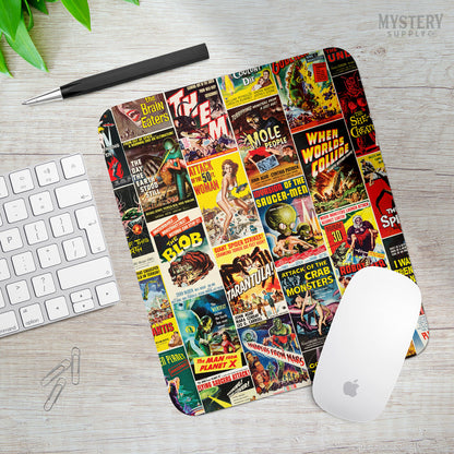 1950s Vintage Horror and Sci-Fi Movie Posters mousepad office decor desk accessories from Mystery Supply Co. @mysterysupplyco