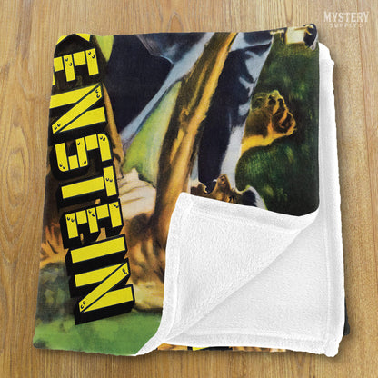 Frankenstein Meets the Wolf Man 1943 vintage horror monster werewolf velveteen plush throw blanket from Mystery Supply Co. @mysterysupplyco