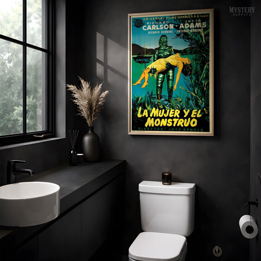 Creature from the Black Lagoon 1954 Vintage Horror Monster Movie Poster (Spanish)