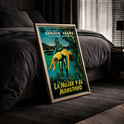 Creature from the Black Lagoon 1954 Vintage Horror Monster Movie Poster (Spanish)