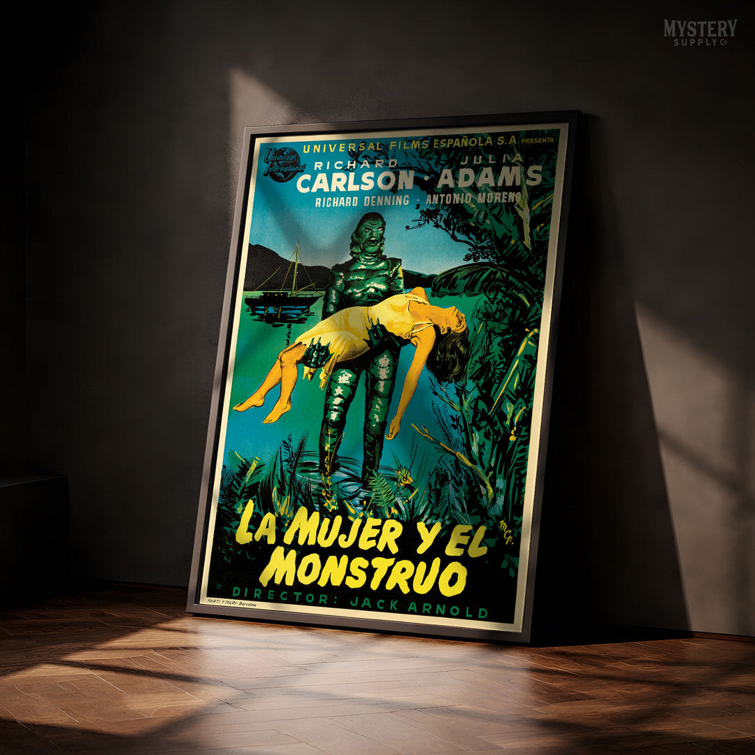 Creature from the Black Lagoon 1954 Vintage Horror Monster Movie Poster (Spanish)