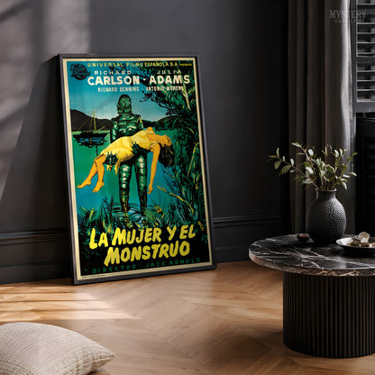 Creature from the Black Lagoon 1954 Vintage Horror Monster Movie Poster (Spanish)