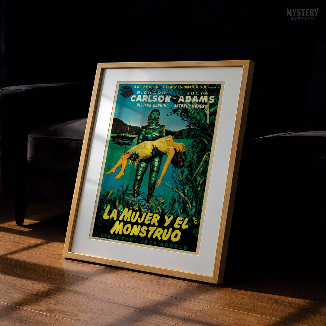 Creature from the Black Lagoon 1954 Vintage Horror Monster Movie Poster (Spanish)