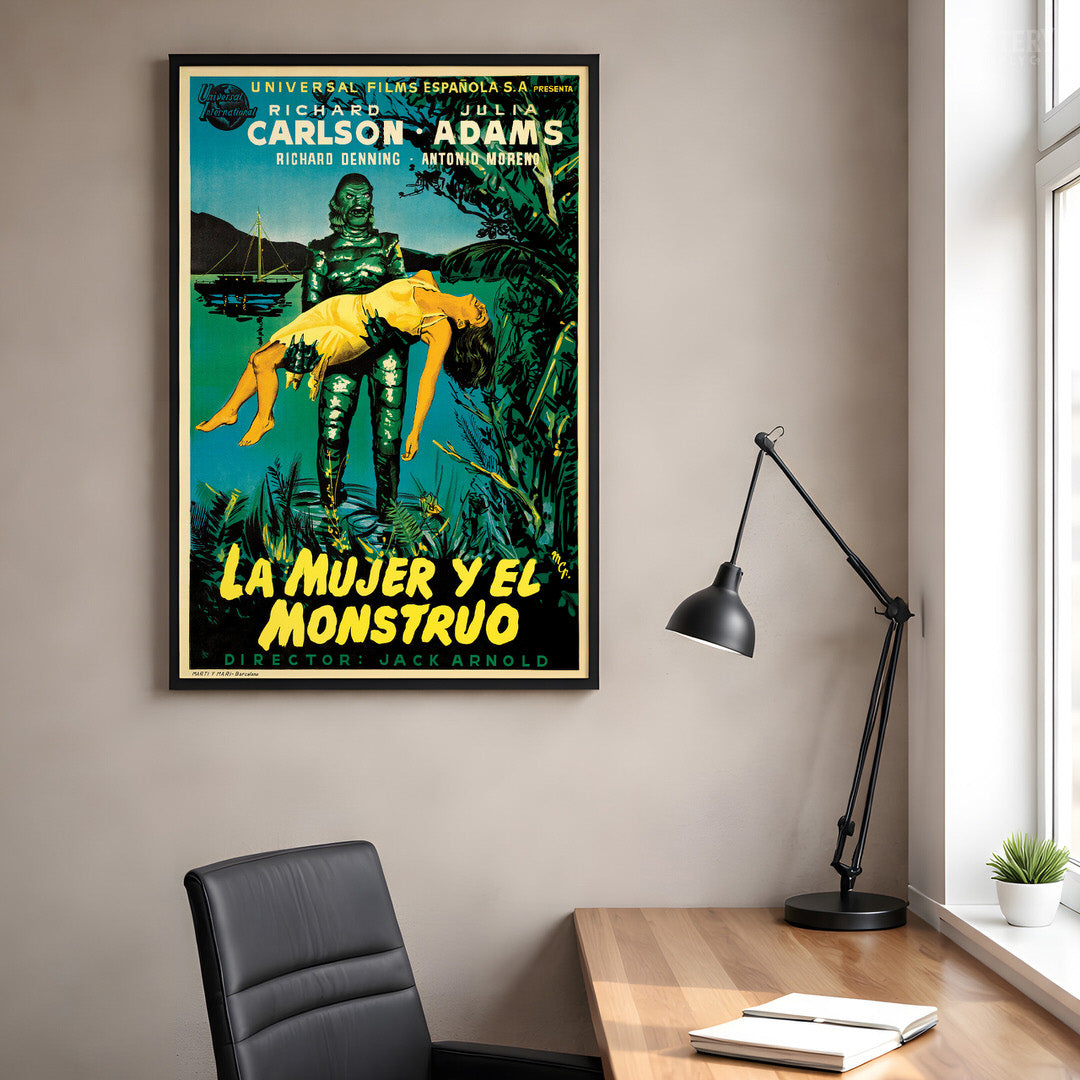 Creature from the Black Lagoon 1954 Vintage Horror Monster Movie Poster (Spanish)