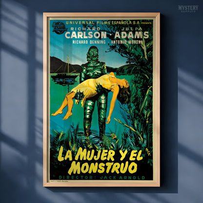 Creature from the Black Lagoon 1954 Vintage Horror Monster Movie Poster (Spanish)