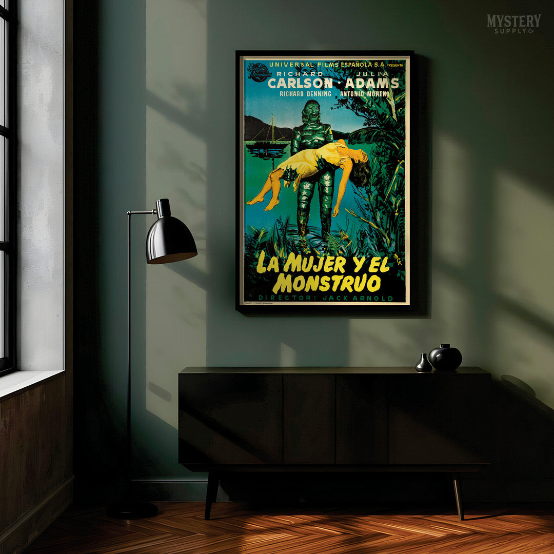Creature from the Black Lagoon 1954 Vintage Horror Monster Movie Poster (Spanish)
