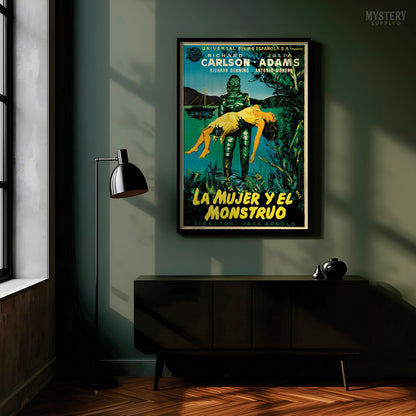 Creature from the Black Lagoon 1954 Vintage Horror Monster Movie Poster (Spanish)