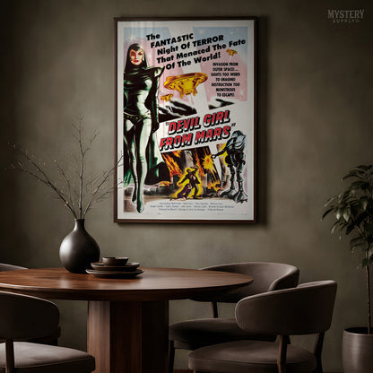 Devil Girl From Mars 1955 Vintage Science Fiction Movie Poster