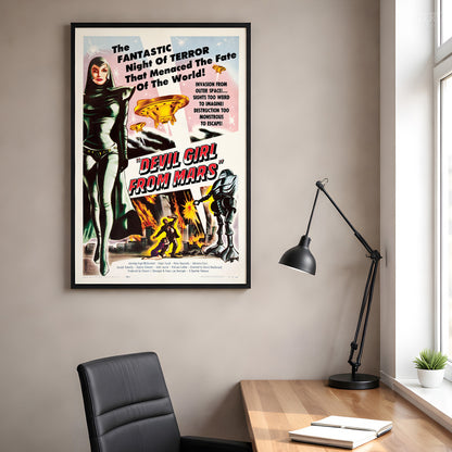 Devil Girl From Mars 1955 Vintage Science Fiction Movie Poster