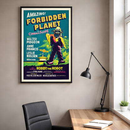Forbidden Planet 1956 Vintage Science Fiction Movie Poster