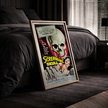 Screaming Skull 1958 Vintage Horror Ghost Skull Monster Movie Poster