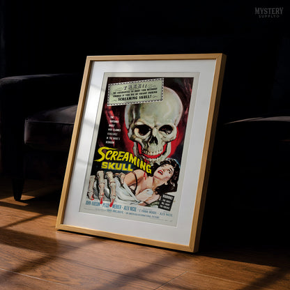 Screaming Skull 1958 Vintage Horror Ghost Skull Monster Movie Poster