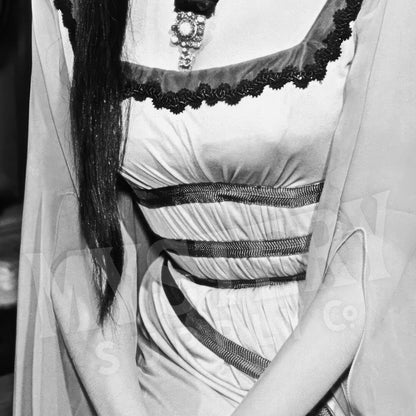 Lily Munster Yvonne De Carlo 1960s 10,000 Volts Vintage The Munsters Vampire Horror Monster Beauty Black and White Photo reproduction from Mystery Supply Co. @mysterysupplyco