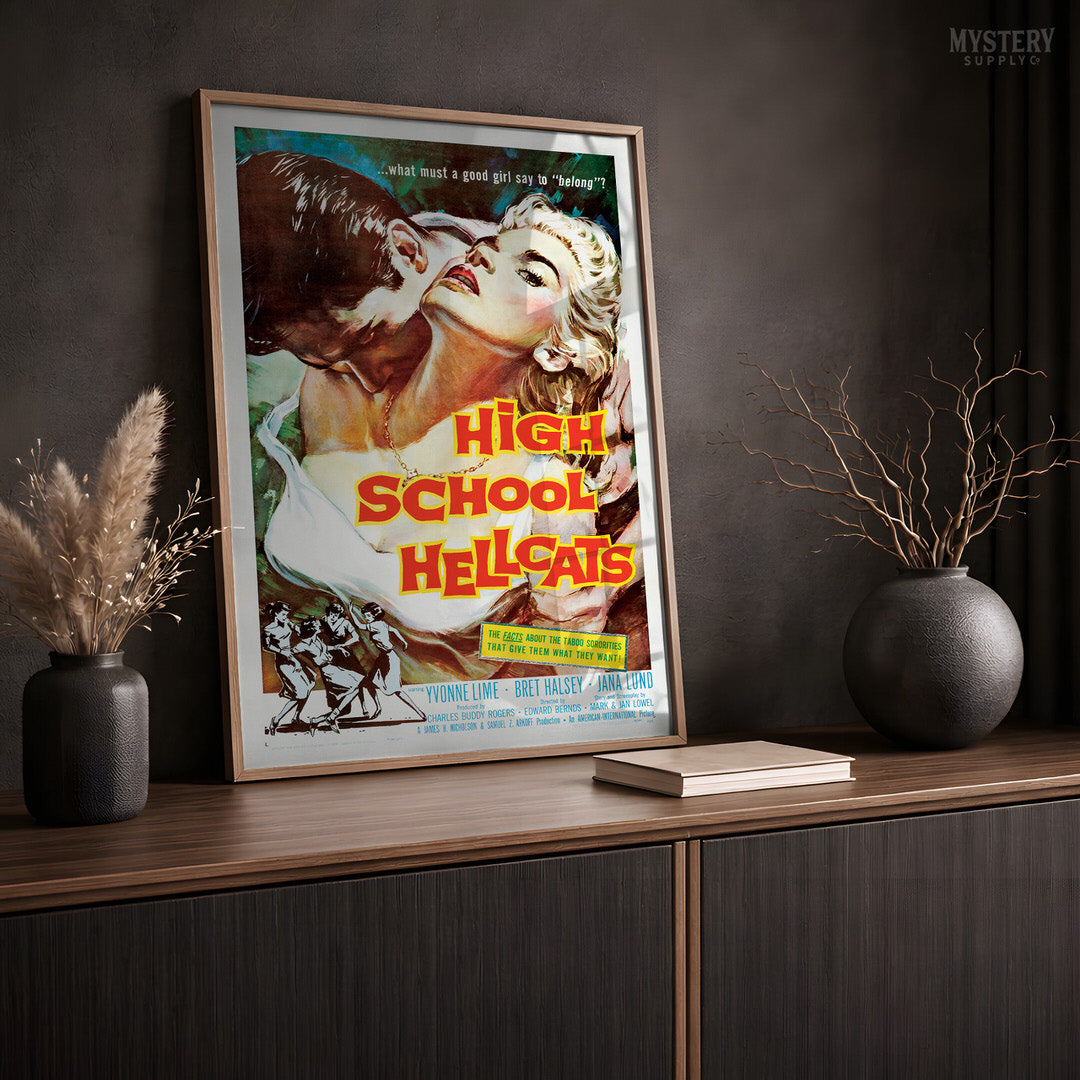 High School Hellcats 1958 Vintage Teenage Crime Exploitation Movie Poster