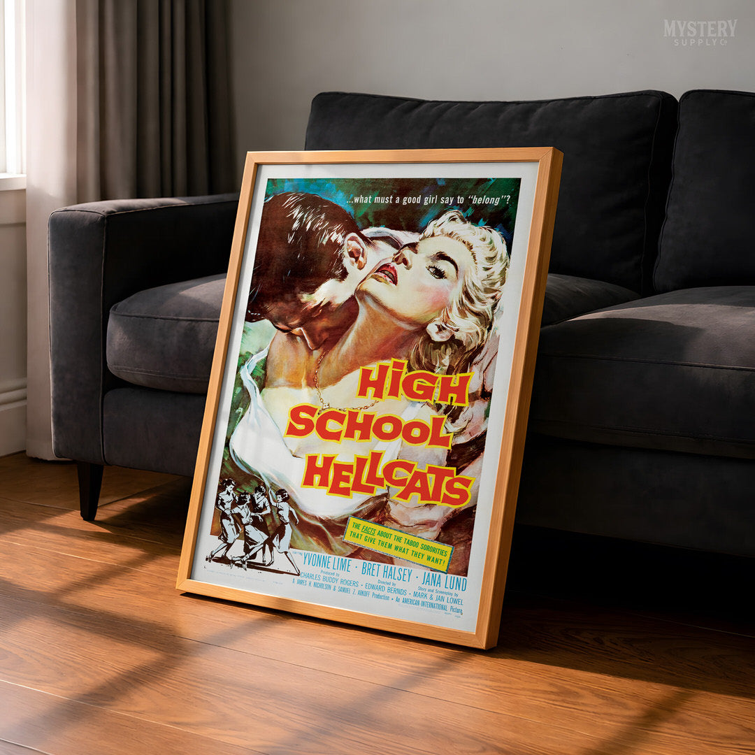 High School Hellcats 1958 Vintage Teenage Crime Exploitation Movie Poster