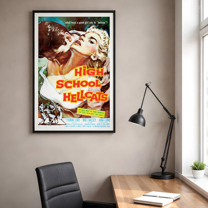 High School Hellcats 1958 Vintage Teenage Crime Exploitation Movie Poster