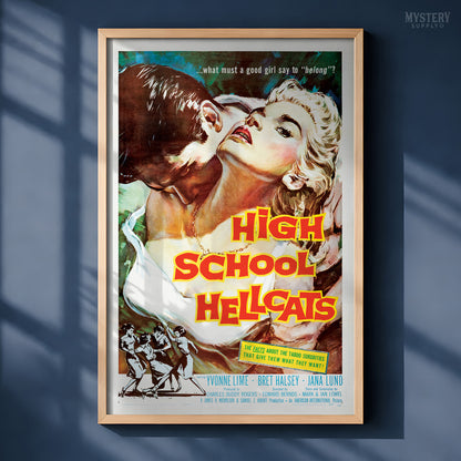 High School Hellcats 1958 Vintage Teenage Crime Exploitation Movie Poster