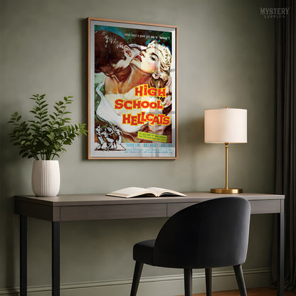 High School Hellcats 1958 Vintage Teenage Crime Exploitation Movie Poster
